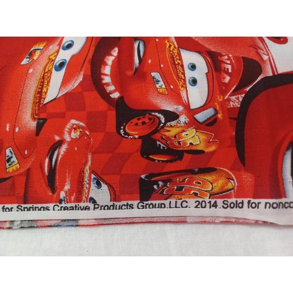 Cars Packed Mcqueen Disney Pixar 2014 Red Cotton Fabric 1 Pc 30x42 Craft Sewing